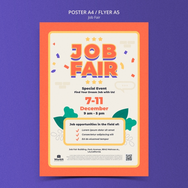 Job Fair Poster Flyer Material Design Download