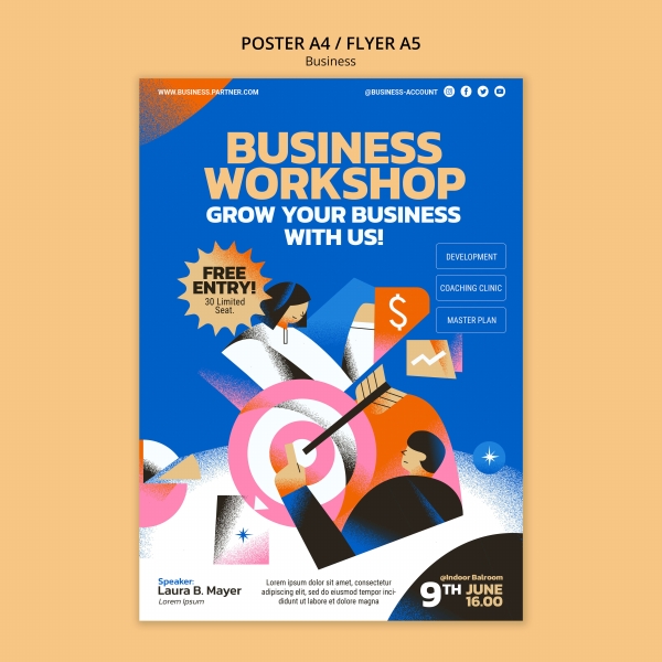 Creative Business Work Poster PSD Template Download