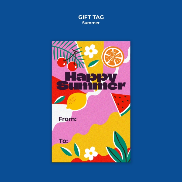 Happy summer theme invitation card template download