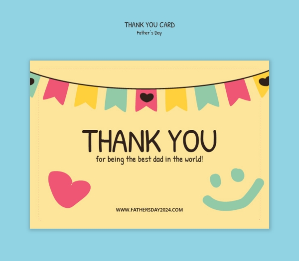Father's Day Thank You Card PSD Template Download