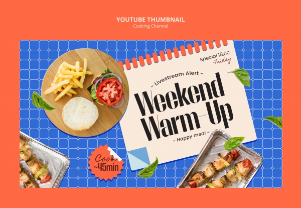 Weekend food warm party horizontal poster design download