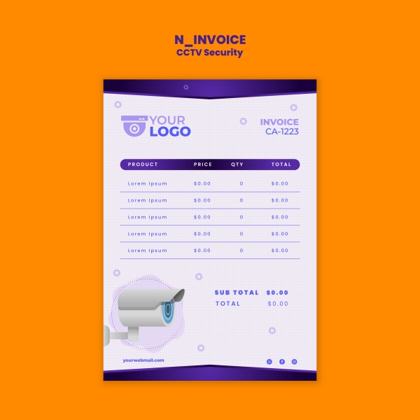 Monitoring equipment purchase list PSD template download