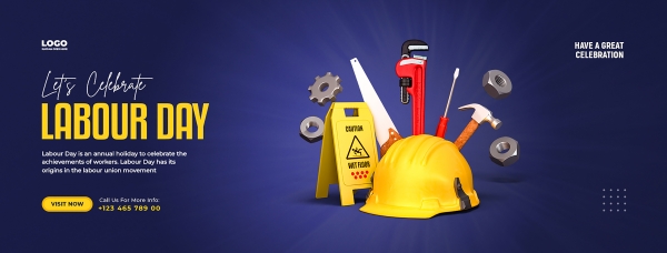 Labor Day theme banner design material download