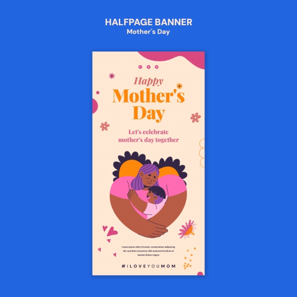 Mother's Day theme vertical banner design download