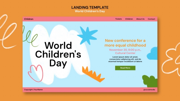 International Children's Day theme web interface design download