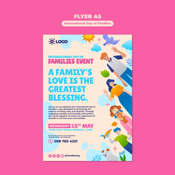 International Family Day A5 flyer design download