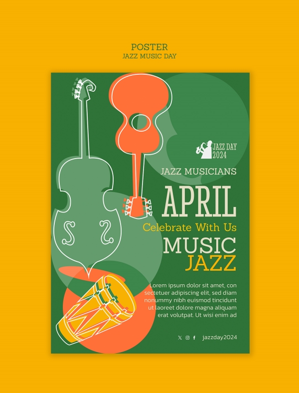Jazz Music Festival Event Poster PSD Template Download