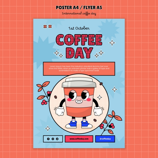 Coffee Shop Member Day Flyer Poster Design Download