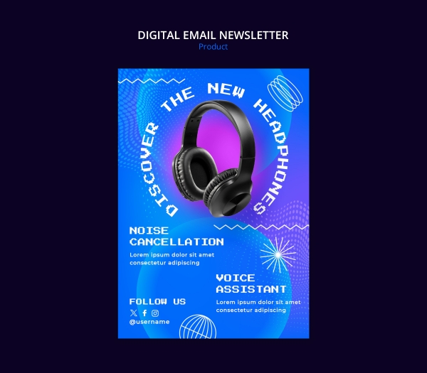 Headset product promotion poster source file download