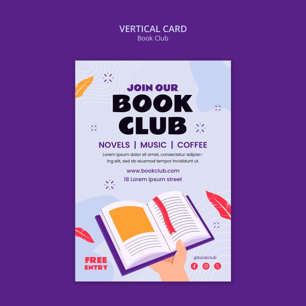 Reading club activity poster PS material download