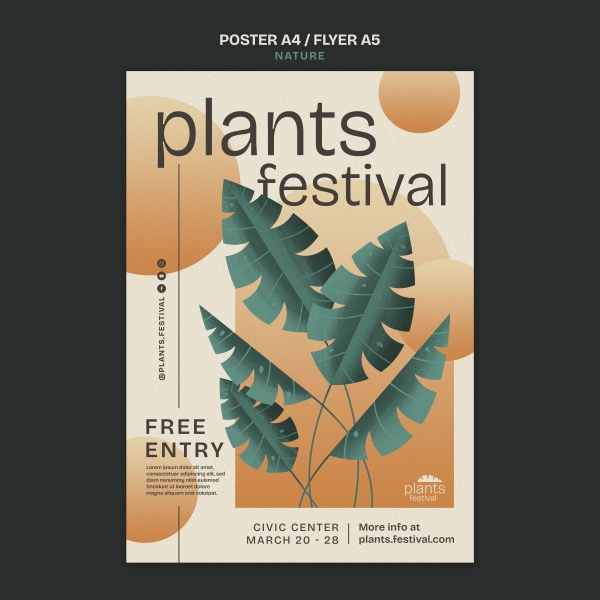 Plant exhibition event flyer poster design download